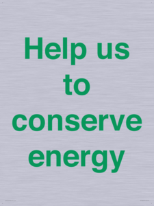 Help us to conserve energy 